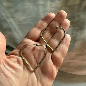 Minimalist Gold Heart Earrings with Modern Design